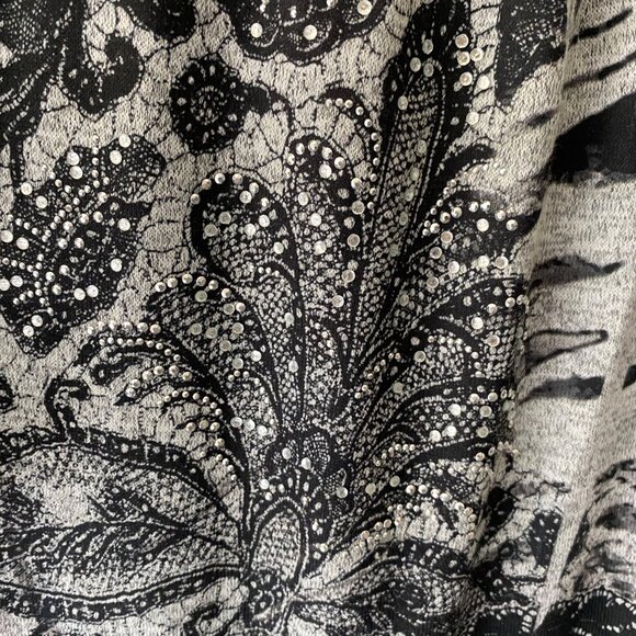 Catherines Top Womens Black & Gray14/16W Artsy Pullover Tunic - Picture 7 of 12